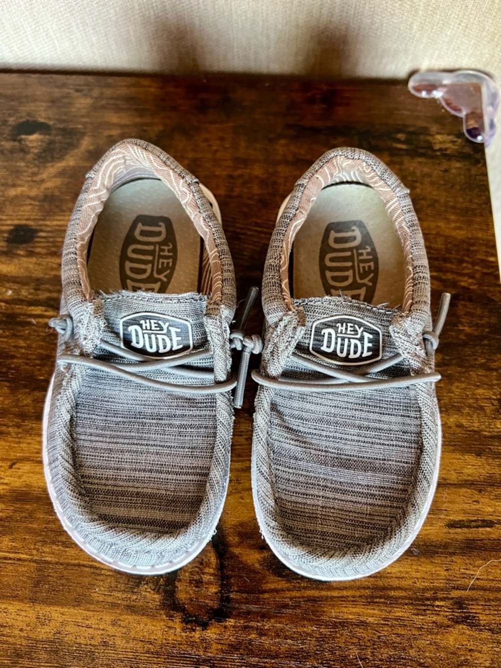 Hey Dude Kids Grey Knit Slip-On Sneakers